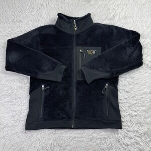 Mountain Hardware Jacket Womens Large Black Monkey Fur Fleece Full Zip Pockets L